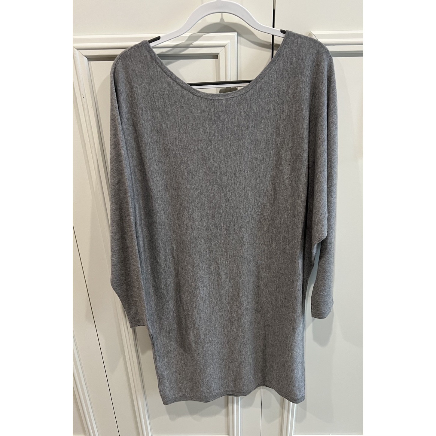 N.Peal Cashmere & Silk Sweater Dress Gray Quiet Luxury Minimalist Classic Soft — image 3 of 7